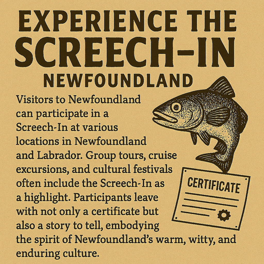 Tourists participating in a Newfoundland Screech-In ceremony